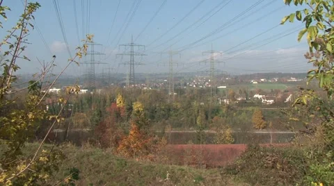 High power pylons 20 Stock Footage 1038307