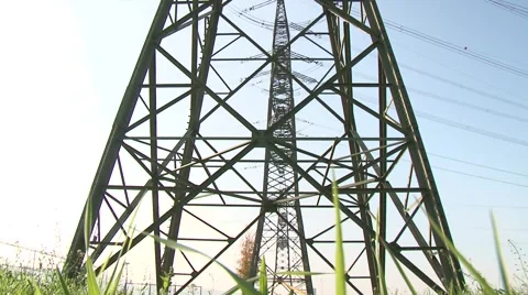 High power pylons 22 Stock Footage 1038320