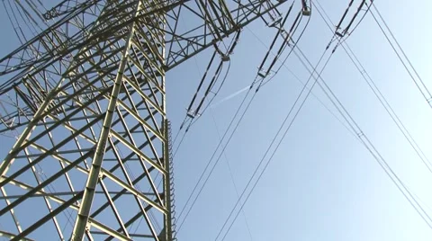 High power pylons 23 Stock Footage 1038334