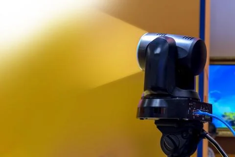 High power studio lights used in large stage productions Stock Photos