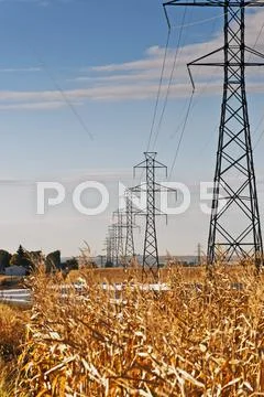 High Power Transmission Lines Stock Photos