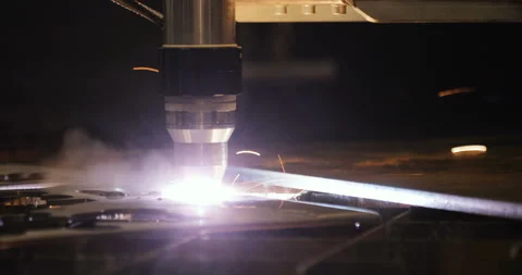 High precision CNC laser cutting metal sheet. Modern technologies allow to Stock Footage 87868270