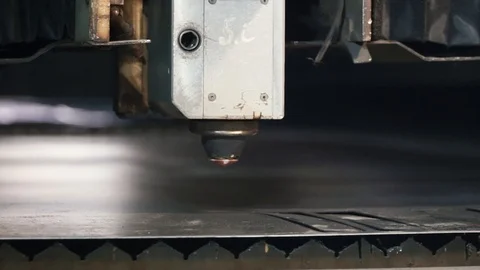 High precision CNC laser cutting metal sheet. Clip. Modern technologies allow to Stock Footage 105504434