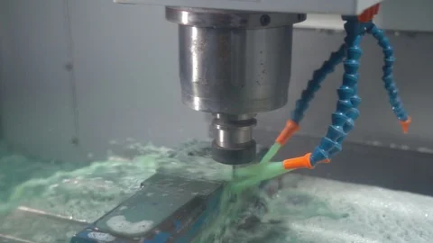 High precision CNC machining center working in factory Stock Footage 113493529