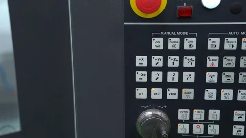 High precision CNC machining center working in factory Stock Footage 113493607