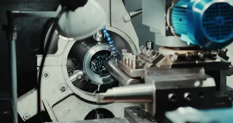 High-precision CNC machining center works, the operator of the automotive sample Stock Footage 167425203
