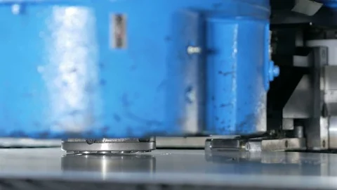 High precision CNC Punching machine for sheet metal. Fast moving parts and Stock Footage 71646864