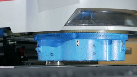 High precision CNC Punching machine for sheet metal. Fast moving parts and Stock Footage 71648915