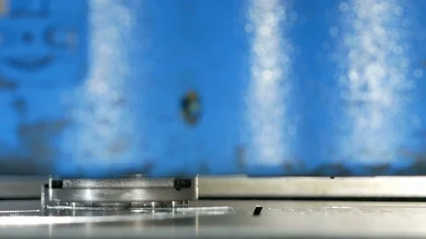 High precision CNC Punching machine for sheet metal. Fast moving parts and Stock Footage 71649236
