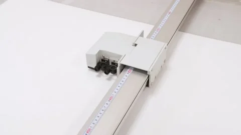 High precision digital cutting system - flatbed cutter, router during work with Stock Footage 152468931