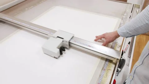 High precision digital cutting system - flatbed cutter, router during work with Stock Footage 157608430