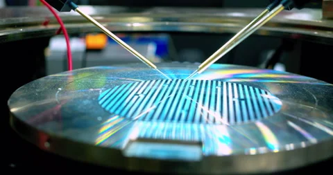 High-precision equipment processing electronic chips Stock Footage 333633291