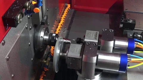 High precision hard turning grinding CNC machine Schaublin 202 TG. Metal Stock Footage 80898940