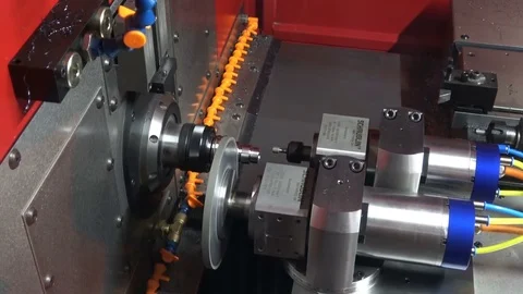 High precision hard turning grinding CNC machine Schaublin 202 TG. Metal Stock-Footage 80996453