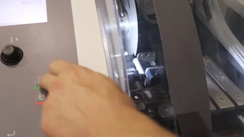 High-Precision Hot Sawing Machine for Industrial Cutting Applications Stock Footage 294976271