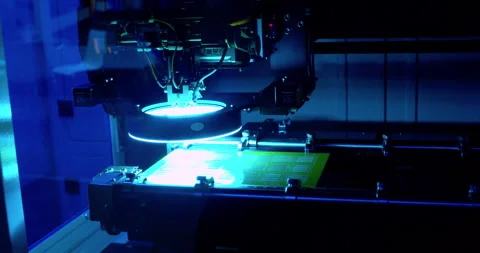 High-precision machine assembles an electronic Video stock 332996878
