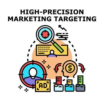 High precision marketing targeting strategy for business growth Stock Illustration