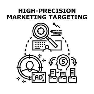 High precision marketing targeting strategy for business growth Stock Illustration