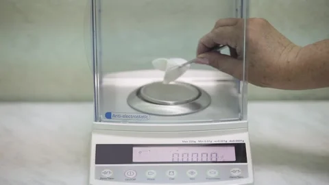 High-precision scales in the laboratory 스톡 동영상 158249149