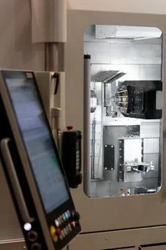 High precision turn-mill CNC machining center Stock Photos