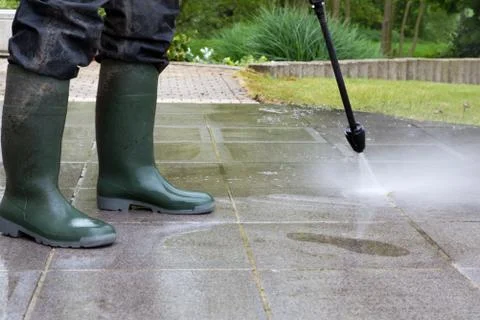 High pressure cleaning Stock Photos