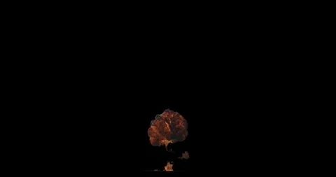 High Pressure Gas Explosion with Vertical Plume Compositing Element against Blac Stock Footage 333736043