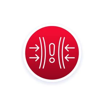 High pressure icon in line design Stock Illustration