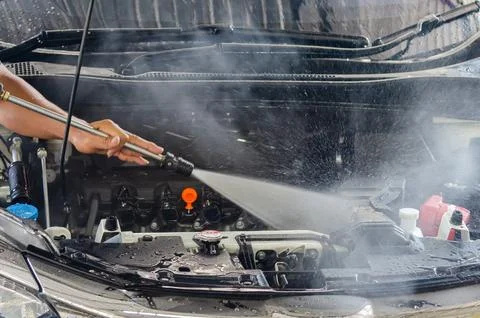 High pressure water engine machine car Stock Photos