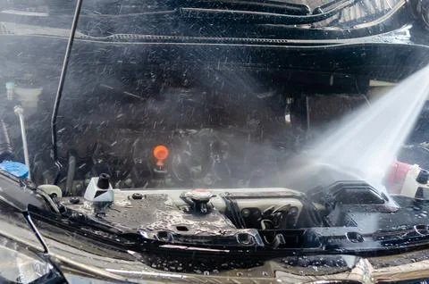 High pressure water engine machine car Fotos Stock