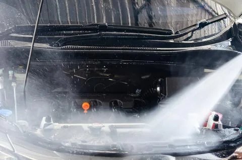 High pressure water engine machine car Fotos Stock