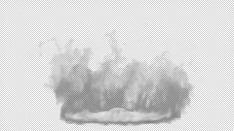 High Pressured Smoke Rising Sideview alpha matte Video stock 336347342
