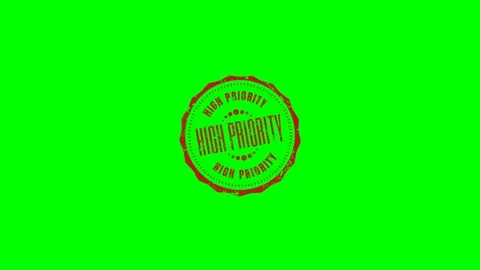 High Priority Rubber Stamp Green Screen Stock Footage 320276299