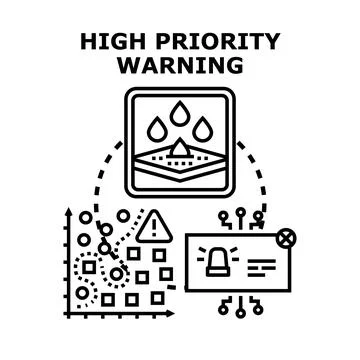 High priority warning system data alert Stock Illustration
