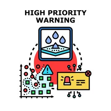 High priority warning system data alert Stock Illustration