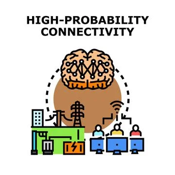High probability connectivity concept communicating data across network Stock Illustration