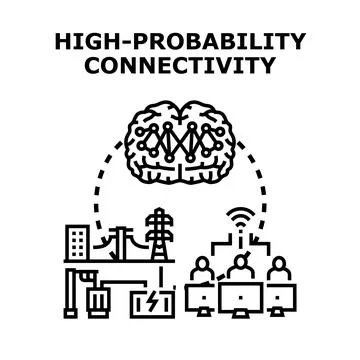 High probability connectivity concept communicating data across network Stock Illustration