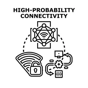 High probability network connectivity and data exchange concept Stock Illustration