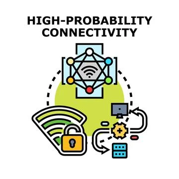 High probability network connectivity and data exchange concept Stock Illustration