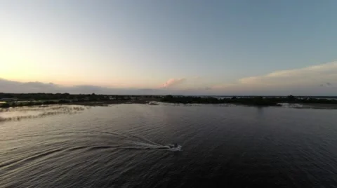 High pull back of jet ski on the lake Video stock 50446723