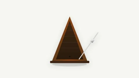 A high-quality 2D flat vector metronome featuring a polished brown wood bod.. Stock-Footage 346202438