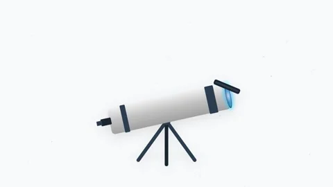 A high-quality 2D flat vector telescope icon featuring a mechanical lens ca.. Stock-Footage 346202522