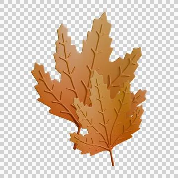 A high-quality 3D render of autumn leaves in warm red, orange, and yellow t.. Stock Illustration
