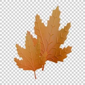A high-quality 3D render of autumn leaves in warm red, orange, and yellow t.. Stock Illustration