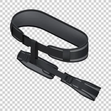 High-quality 3D render of a black gym harness designed for weight training .. Stock Illustration
