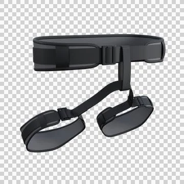 High-quality 3D render of a black gym harness designed for weight training .. Stock Illustration