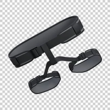 High-quality 3D render of a black gym harness designed for weight training .. Stock Illustration