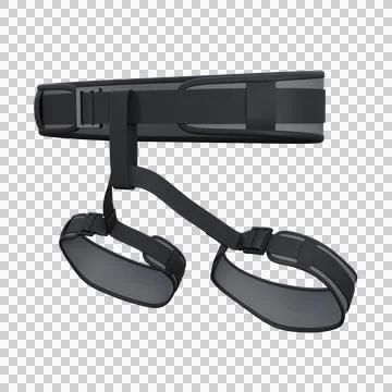 High-quality 3D render of a black gym harness designed for weight training .. Stock Illustration