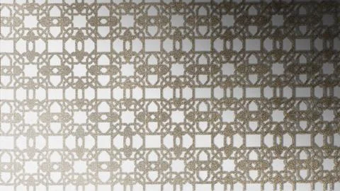High-quality 3D render of an intricate Islamic geometric pattern with a gra.. Stock Illustration