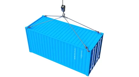 High quality 3D render shipping container during transport 3D illustration Stock Footage 67666510