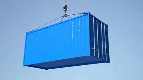 High quality 3D render shipping container during transport Stock Footage 67666994